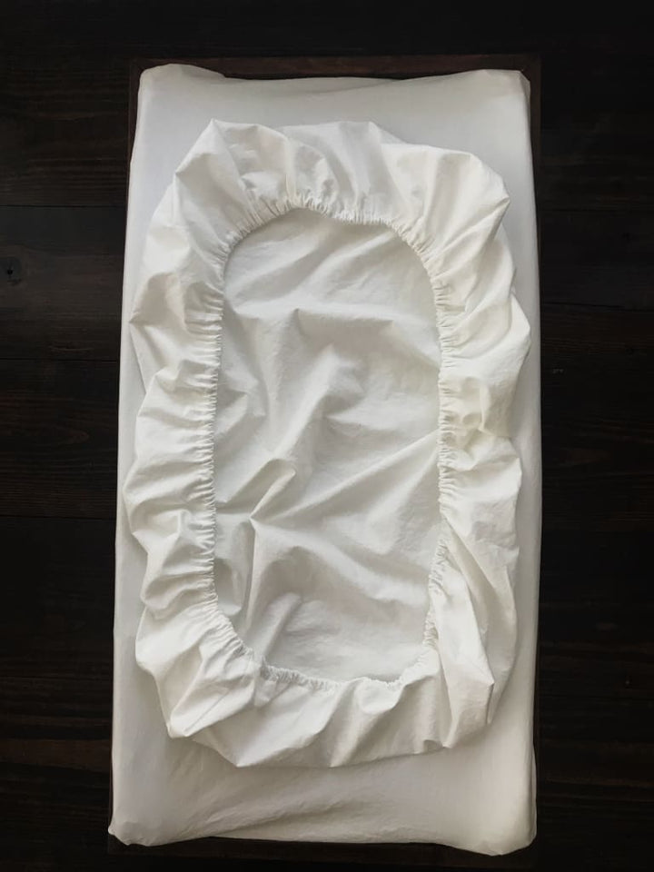 White Changing Pad Cover handmade heirloom nursery - High Cotton Textile