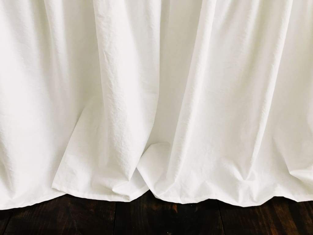 White Farmhouse Crib Skirt handmade heirloom nursery - High Cotton Textile