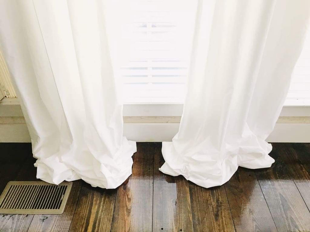 White Farmhouse Curtains handmade heirloom nursery - High Cotton Textile