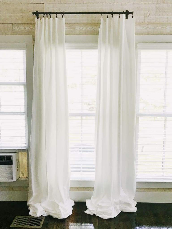 White Farmhouse Curtains handmade heirloom nursery - High Cotton Textile