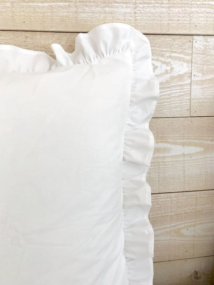 White | Farmhouse Ruffled Euro Sham