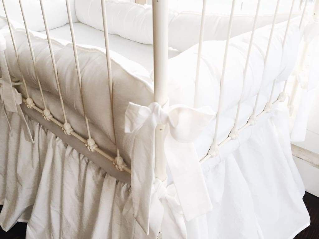 White | Farmhouse Tailored Crib Liners