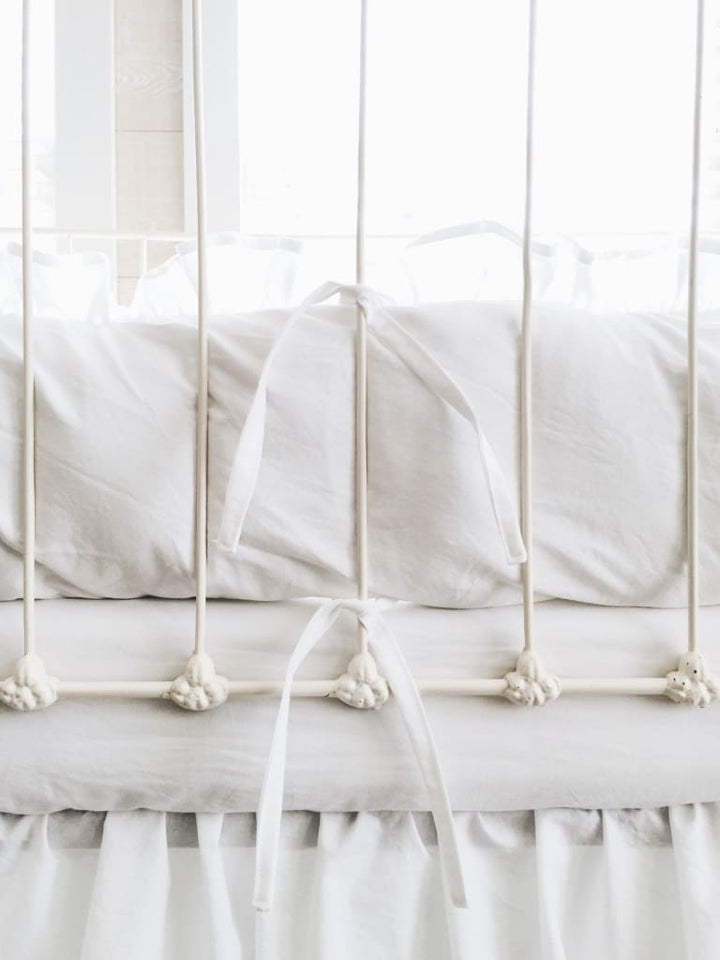 White | Farmhouse Tailored Crib Liners