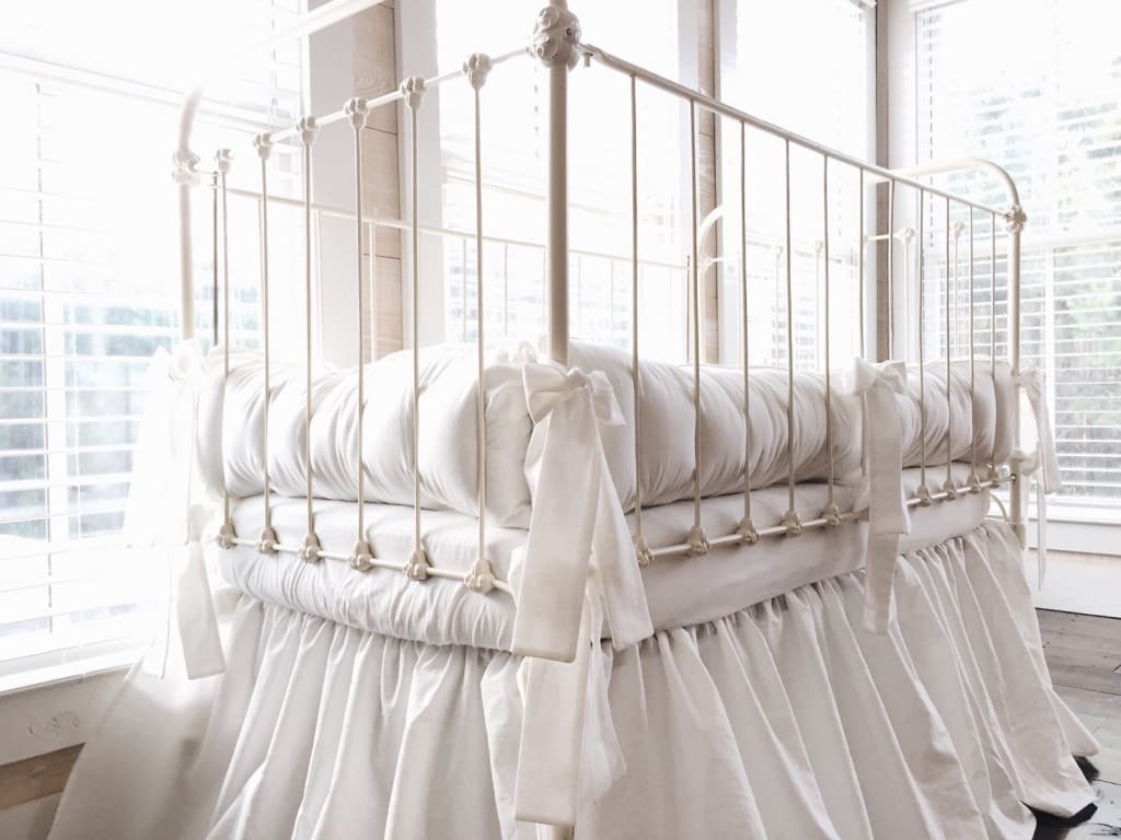 White | Farmhouse Tailored Crib Liners