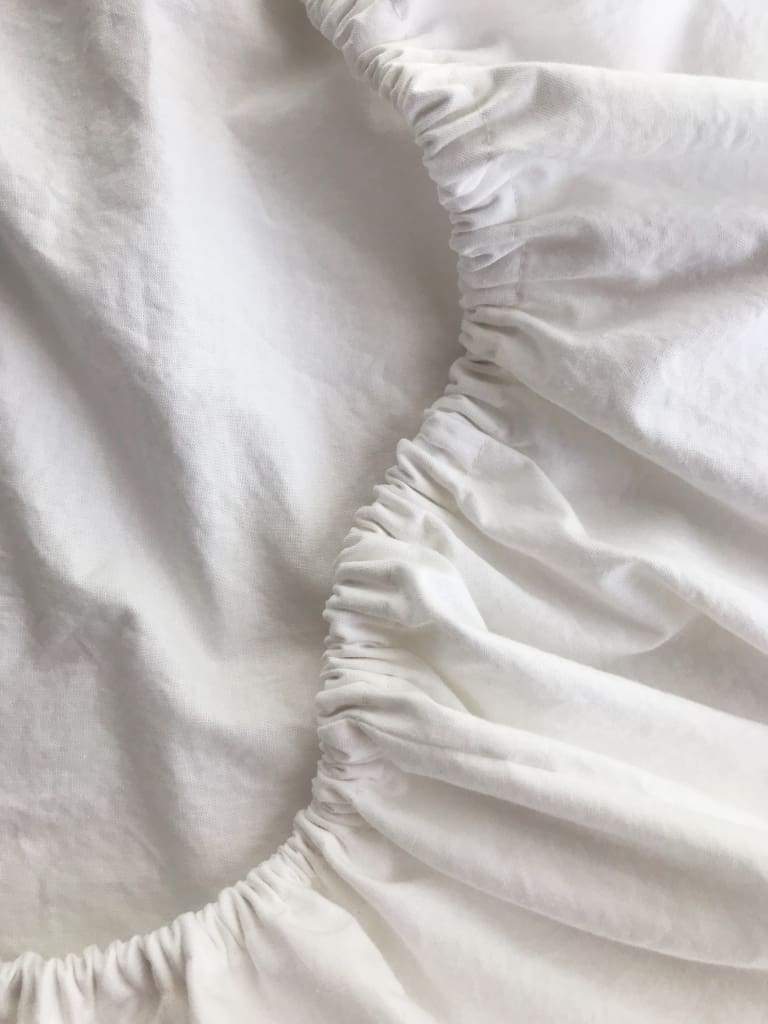 White Fitted Crib Sheet handmade heirloom nursery - High Cotton Textile