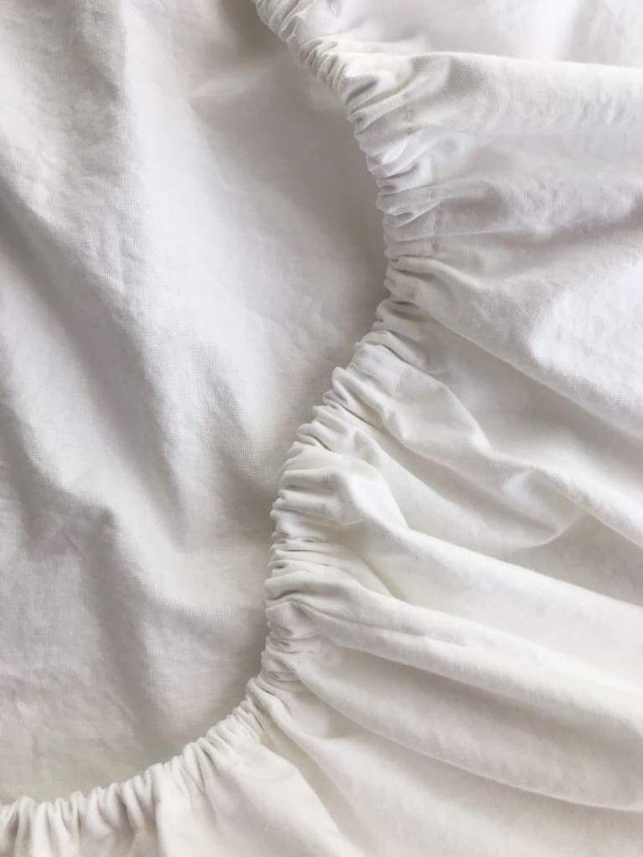 White Fitted Crib Sheet handmade heirloom nursery - High Cotton Textile