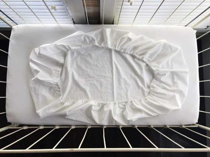 White Fitted Crib Sheet handmade heirloom nursery - High Cotton Textile