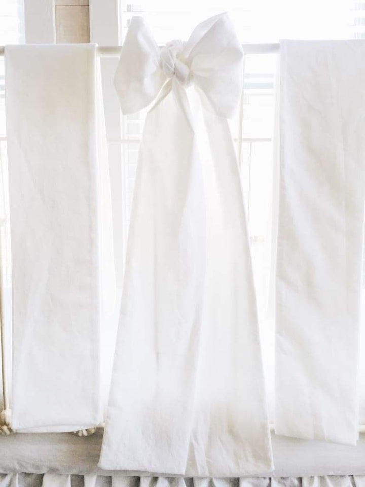 White Large Crib Bow handmade heirloom nursery - High Cotton Textile