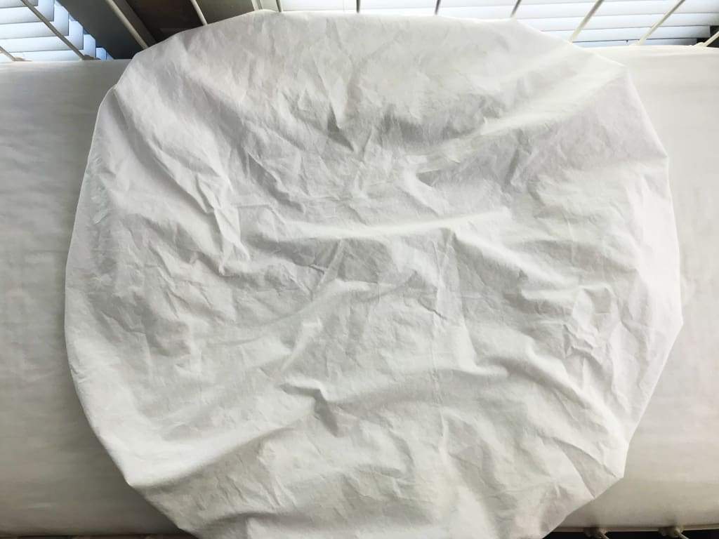 White Round Crib Sheet handmade heirloom nursery - High Cotton Textile