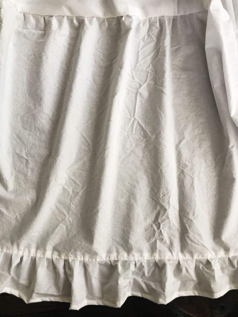 White Round Ruffled Crib Skirt handmade heirloom nursery - High Cotton Textile