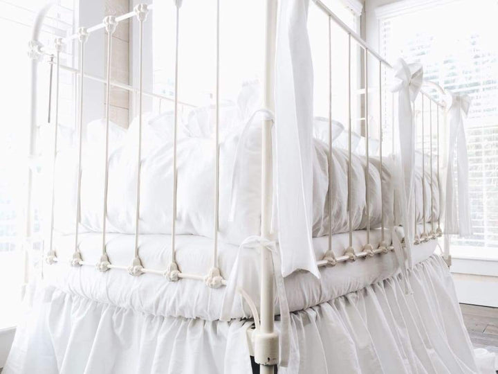 White | Ruffled Crib Liners