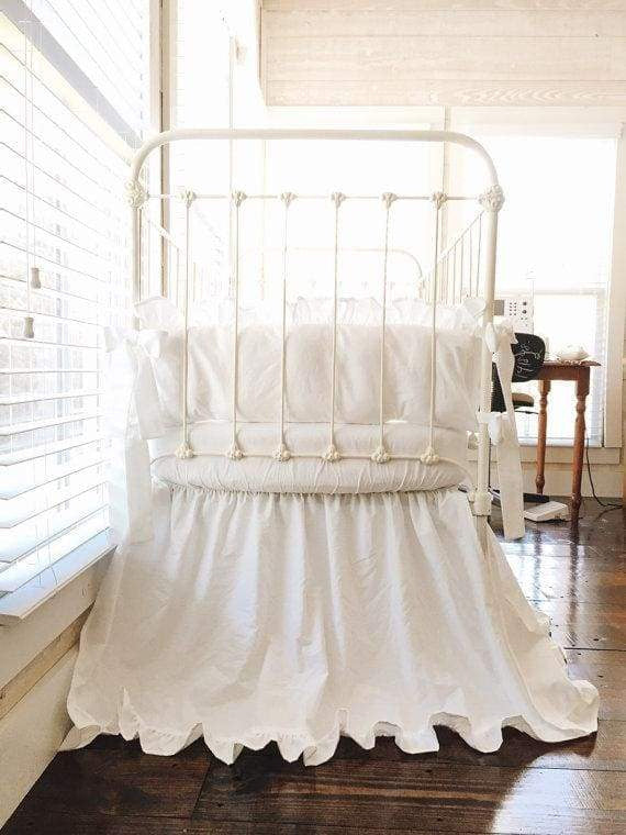 White | Ruffled Crib Bedding Set