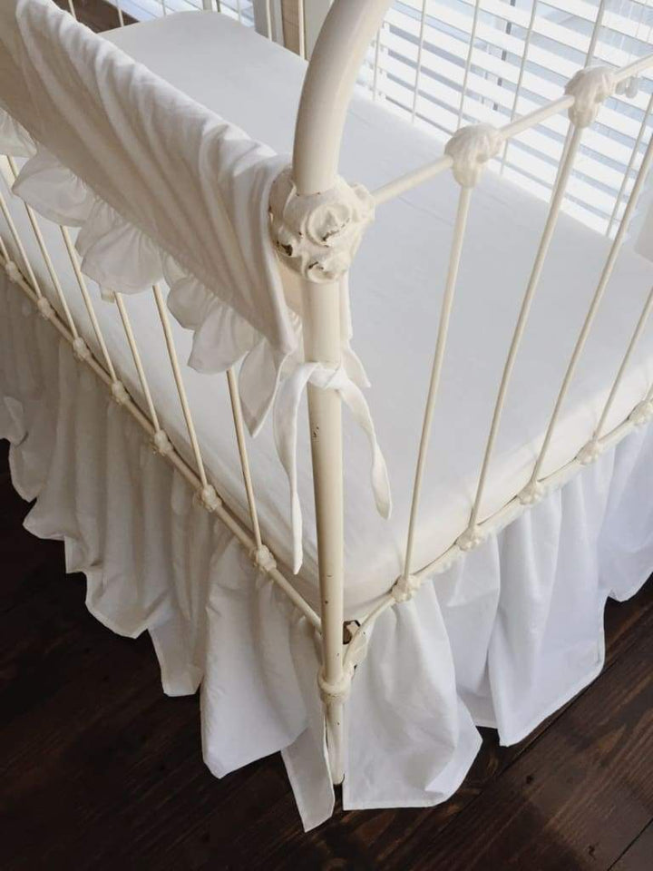 White | Farmhouse Linerless Crib Bedding Set