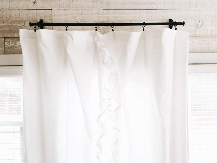 White Ruffled Curtains handmade heirloom nursery - High Cotton Textile