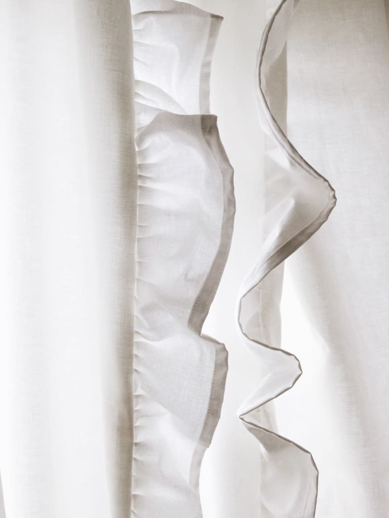 White | Ruffled Curtains