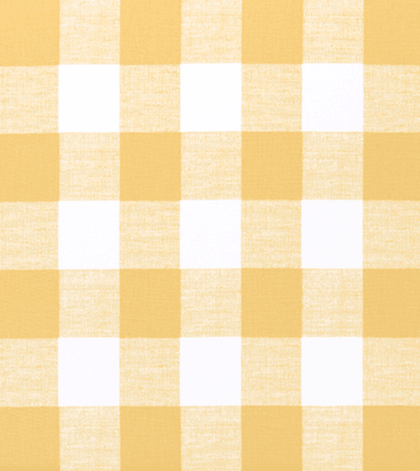 Yellow buffalo check washed cotton fabric swatch