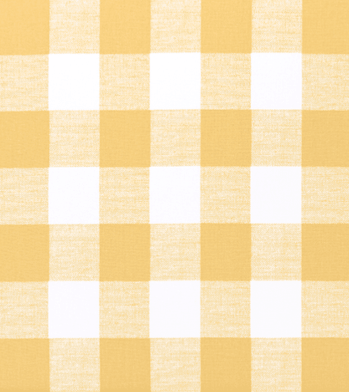 Yellow buffalo check washed cotton fabric swatch
