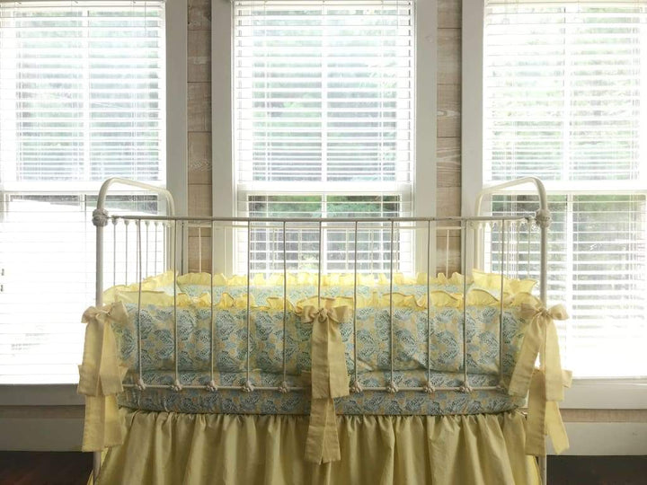 Yellow Floral | Ruffled Crib Liners