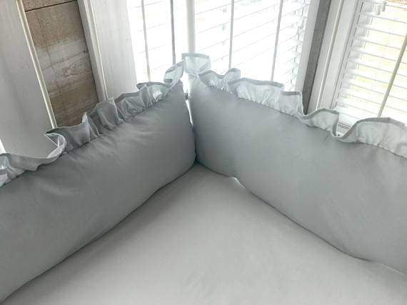 Zen Grey | Ruffled Crib Bedding Set