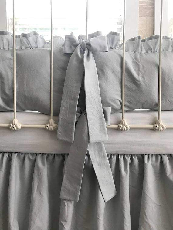 Zen Grey | Ruffled Crib Bedding Set