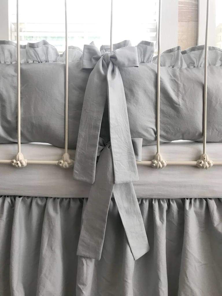 Zen Grey | Farmhouse Ruffled Crib Liners