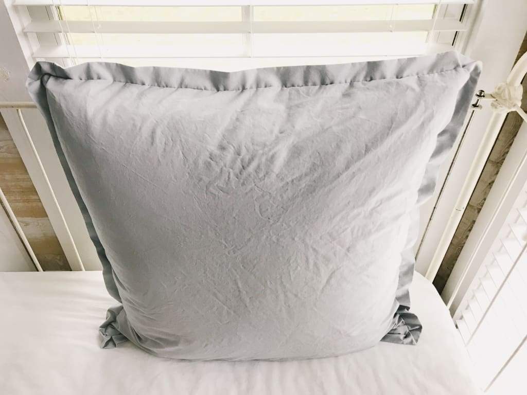 26x26 Tailored Euro Sham in 100% Cotton Zen Grey handmade heirloom nursery - High Cotton Textile