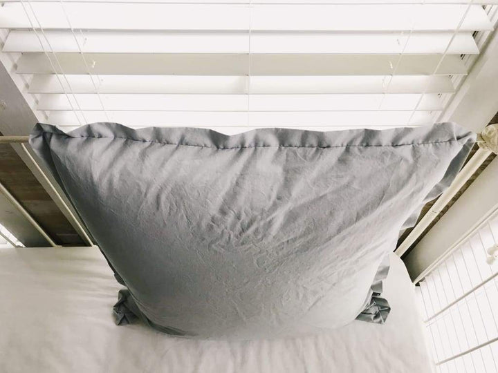 26x26 Tailored Euro Sham in 100% Cotton Zen Grey handmade heirloom nursery - High Cotton Textile
