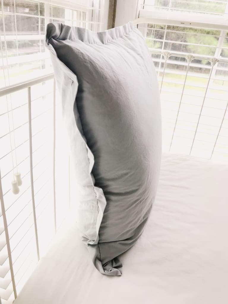 26x26 Tailored Euro Sham in 100% Cotton Zen Grey handmade heirloom nursery - High Cotton Textile