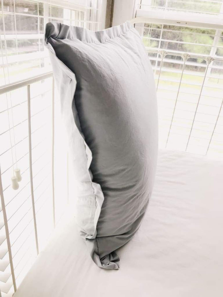 26x26 Tailored Euro Sham in 100% Cotton Zen Grey handmade heirloom nursery - High Cotton Textile