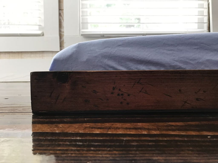 Baby Blue Changing Pad Cover handmade heirloom nursery - High Cotton Textile