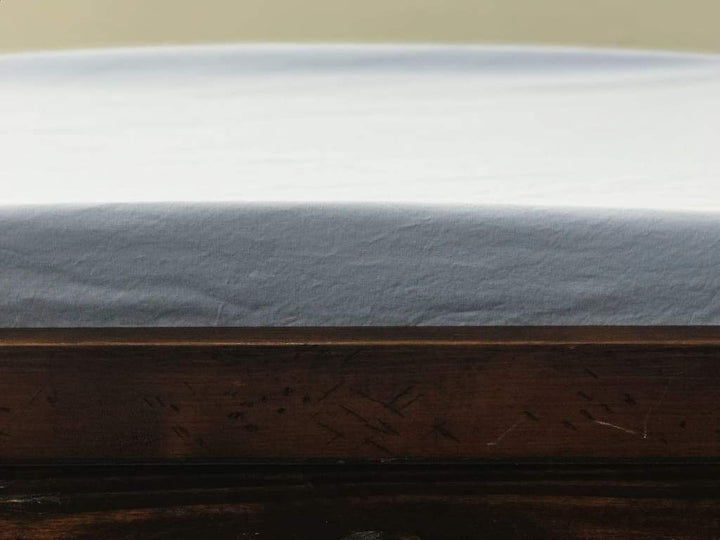 Baby Blue Changing Pad Cover handmade heirloom nursery - High Cotton Textile