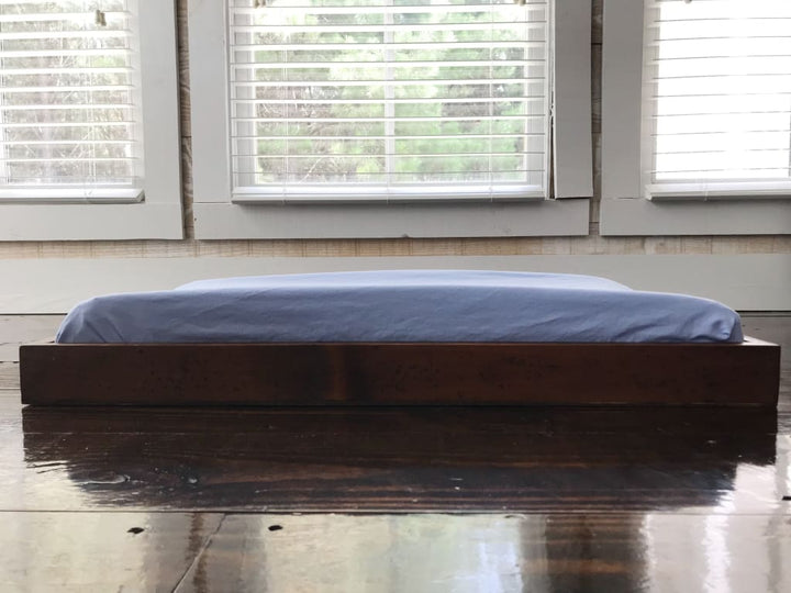 Baby Blue Changing Pad Cover handmade heirloom nursery - High Cotton Textile
