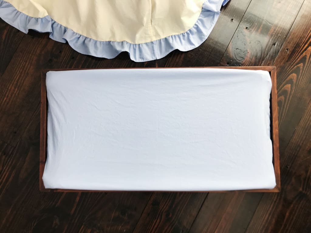 Baby Blue Changing Pad Cover High Cotton Textile