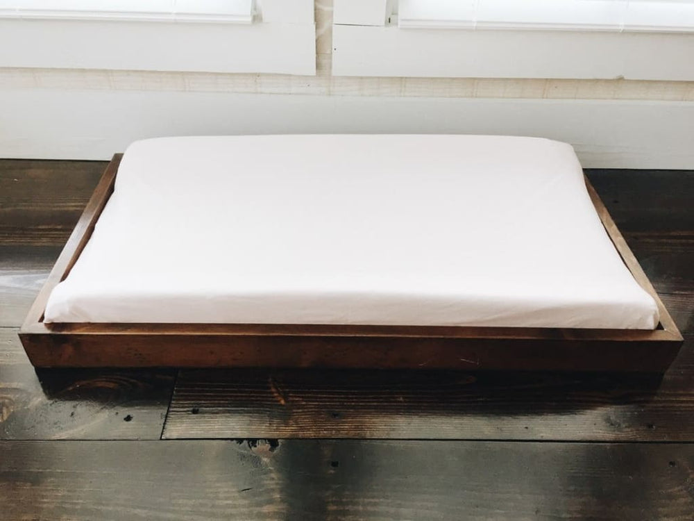 Baby Pink Changing Pad Cover handmade heirloom nursery - High Cotton Textile