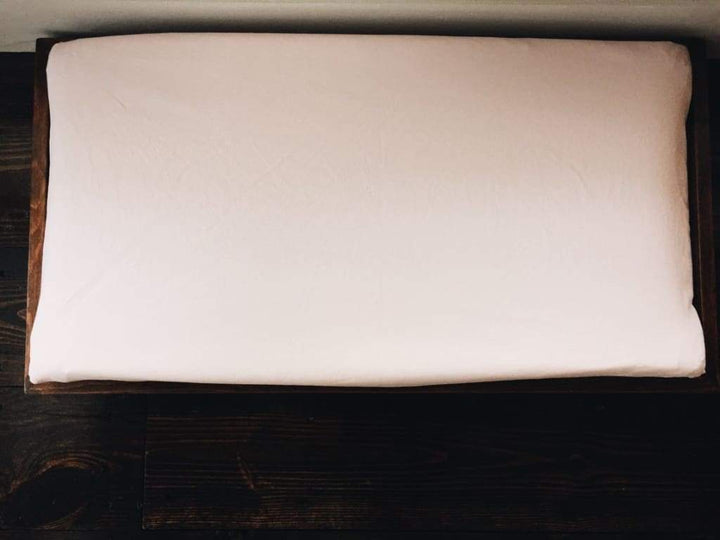 Baby Pink Changing Pad Cover handmade heirloom nursery - High Cotton Textile