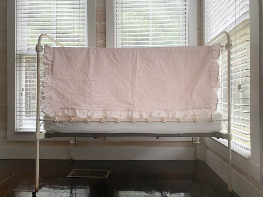 Baby Pink Ruffled Crib Blanket