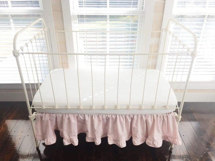 Baby Pink | Ruffled Crib Skirt 14 Length