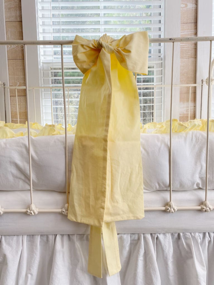 Baby Yellow Large Crib Bow handmade heirloom nursery - High Cotton Textile