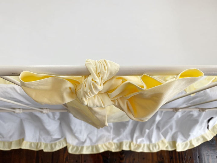 Baby Yellow Large Crib Bow handmade heirloom nursery - High Cotton Textile