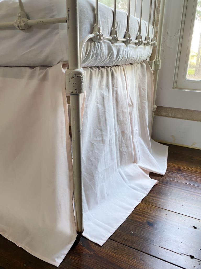 Ballet Slipper Farmhouse Tailored Crib Skirt handmade heirloom nursery - High Cotton Textile