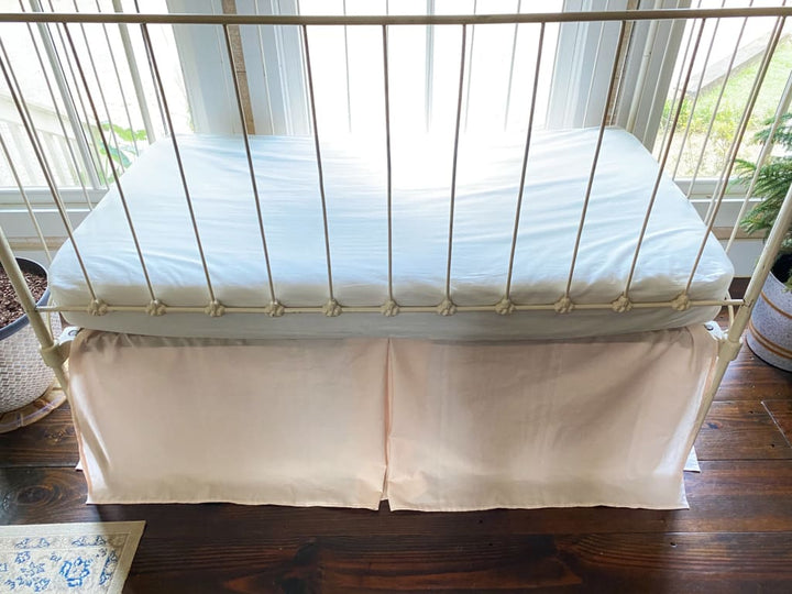 Ballet Slipper Farmhouse Tailored Crib Skirt handmade heirloom nursery - High Cotton Textile