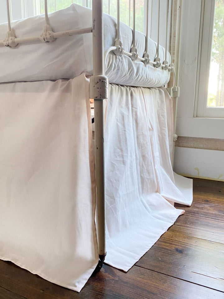 Ballet Slipper Farmhouse Tailored Crib Skirt handmade heirloom nursery - High Cotton Textile