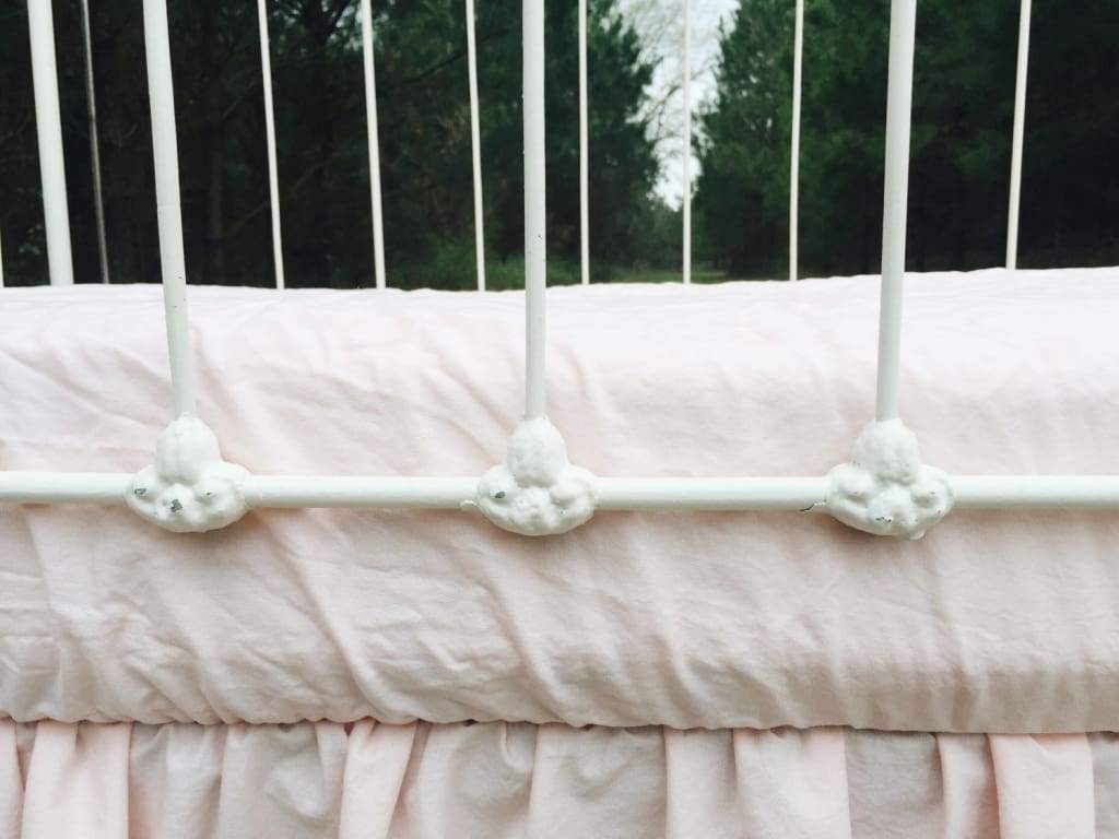 Ballet Slipper Fitted Crib Sheet handmade heirloom nursery - High Cotton Textile