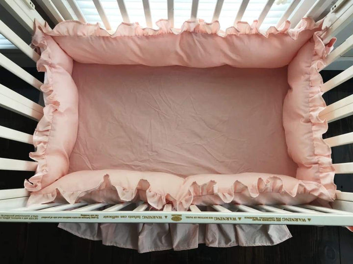 Ballet Slipper Mini Crib Sheet handmade heirloom nursery - High Cotton Textile