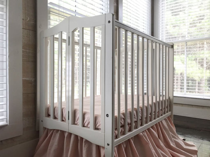 Ballet Slipper Mini Crib Sheet handmade heirloom nursery - High Cotton Textile