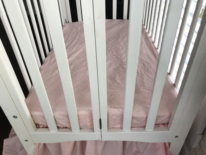 Ballet Slipper Mini Crib Sheet handmade heirloom nursery - High Cotton Textile