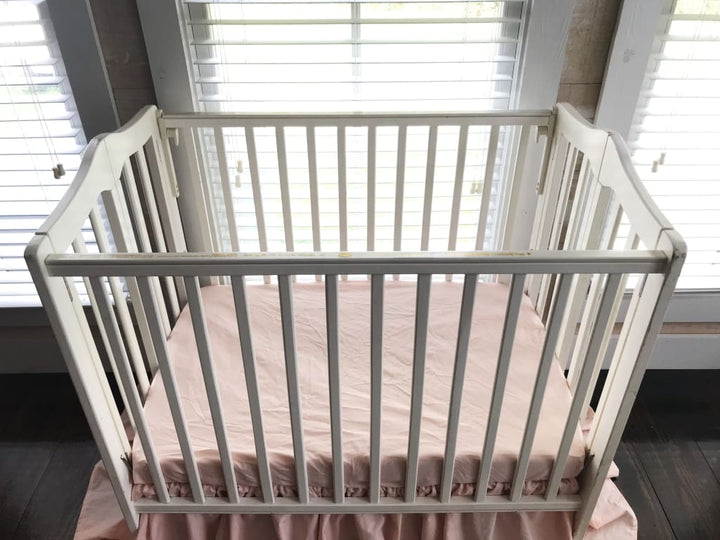 Ballet Slipper Mini Crib Sheet handmade heirloom nursery - High Cotton Textile