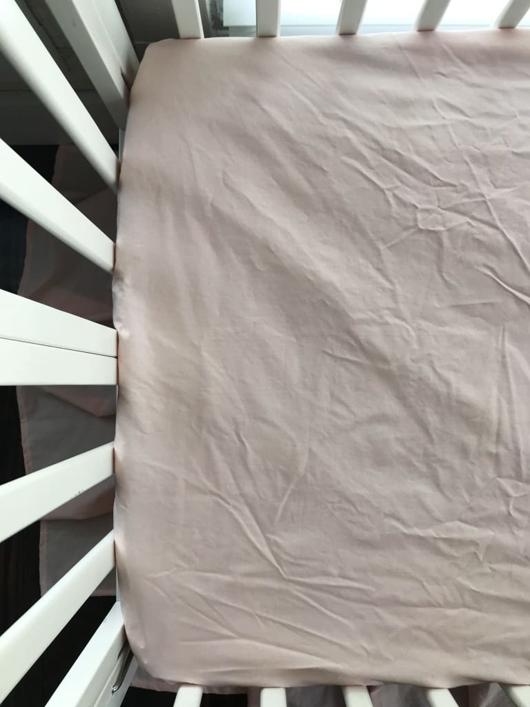 Ballet Slipper Mini Crib Sheet handmade heirloom nursery - High Cotton Textile