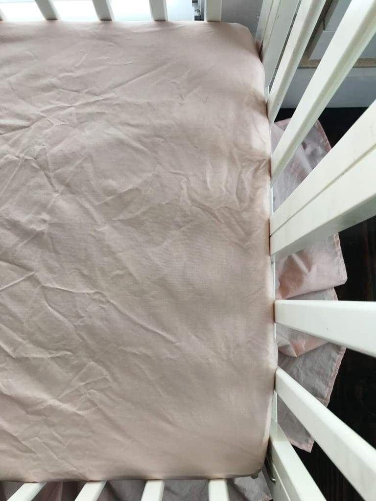Ballet Slipper Mini Crib Sheet handmade heirloom nursery - High Cotton Textile