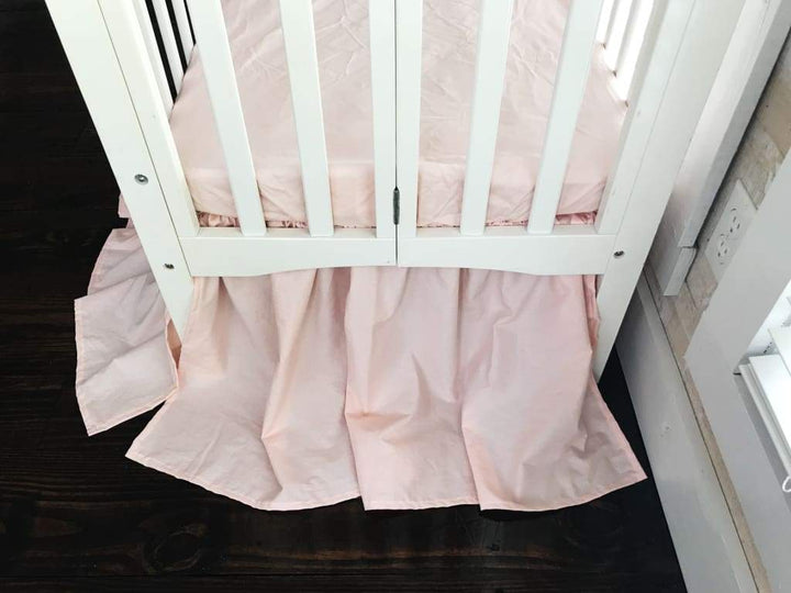 Ballet Slipper Mini Crib Skirt handmade heirloom nursery - High Cotton Textile